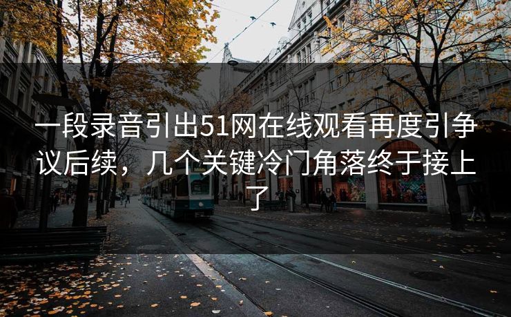 一段录音引出51网在线观看再度引争议后续，几个关键冷门角落终于接上了
